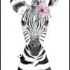Cute Baby Zebra With Flower Painting