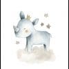 Baby Rhino With Stars Painting