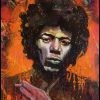 Jimi Hendrix Red by Didier Chastan